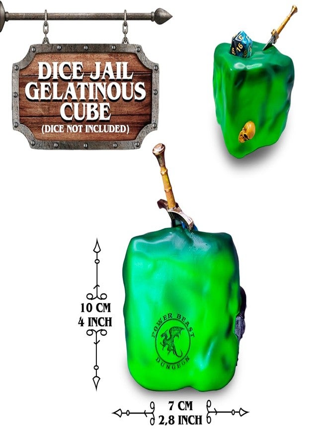 POWER BEAST DND Dice Jail Gelatinous Cube, Dice Jail Prison, Time Out Gelatinous Cube, Punish Your Polyhedric Dice, D&D, Dungeon Master, Dungeons and Dragons. - Image 2